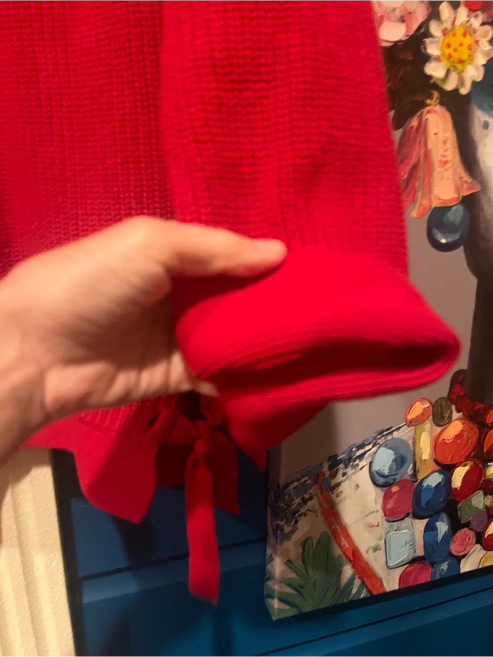 LOFT Ladies Red Sweater Large - Picture 5 of 10